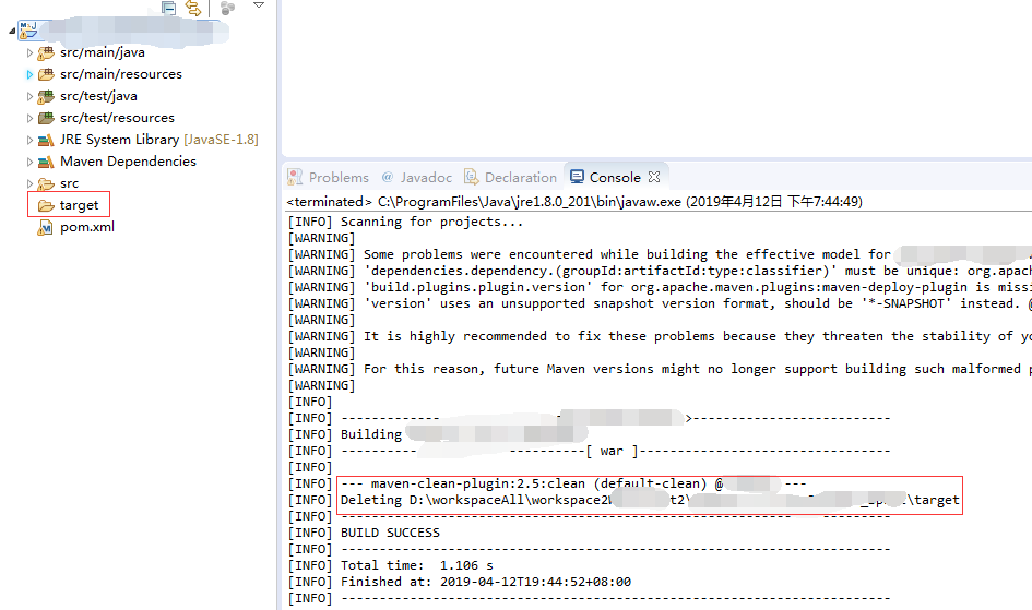Eclipse maven build maven clean maven generate sources maven install 